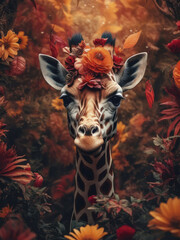 Products tagged with giraffe with flower crown