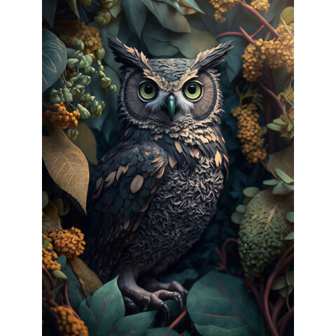 Autum Eagle Owl - Art Print