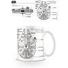 Star Wars Star Millennium Falcon Sketch - Mug