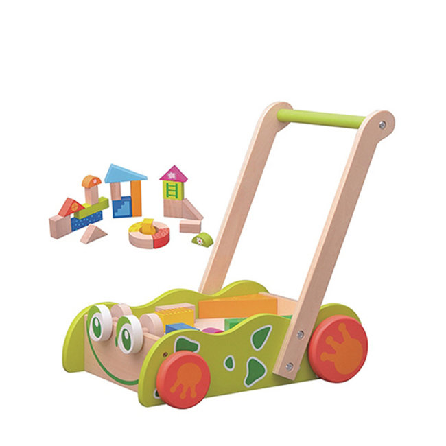 10 Daagse kraamcadeau pakket Houten Blokkenwagen Kikker