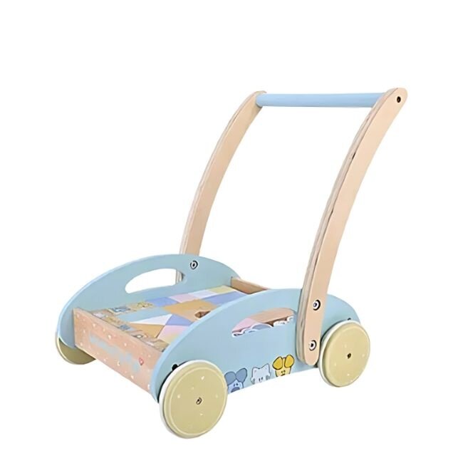 10 Daagse kraamcadeau pakket Woezel en Pip Houten Blokkenkar