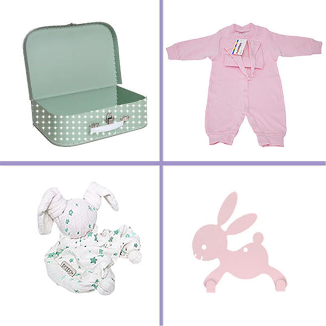 Kraamcadeau meisje koffertje Platinum