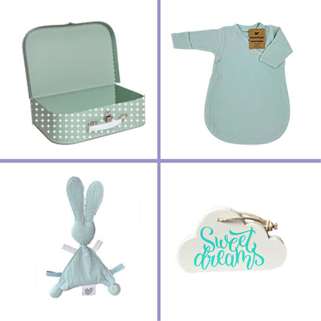 Kraamcadeau uni koffertje groen Platinum