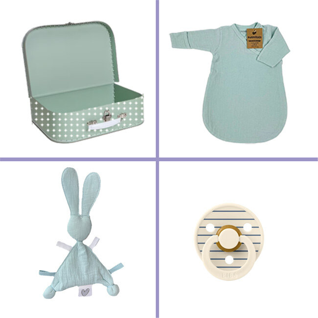 Kraamcadeau uni koffertje groen Platinum