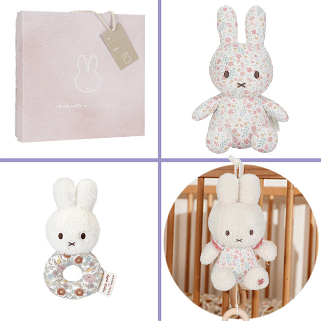 Nijntje x Little Dutch kraamcadeau pakket meisje Gold - Vintage Flowers