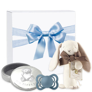 Kraamcadeau jongen geschenkset Silver Haarlokdoosje