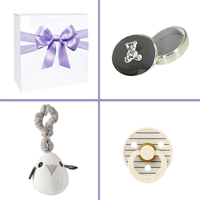 Kraamcadeau uni geschenkset Silver Haarlokdoosje