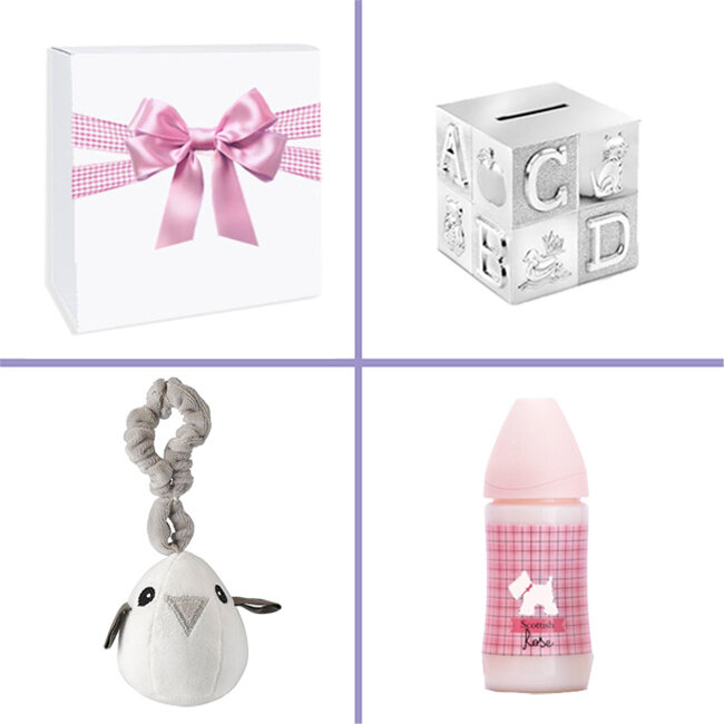 Kraamcadeau meisje geschenkset Platinum Spaarpot