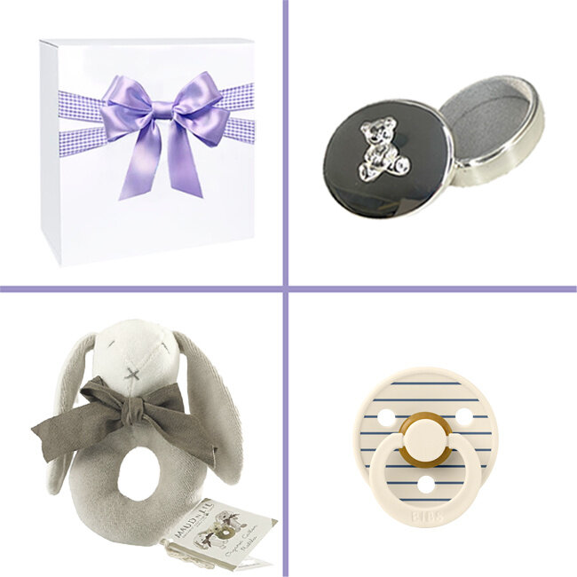 Kraamcadeau uni geschenkset Silver Haarlokdoosje