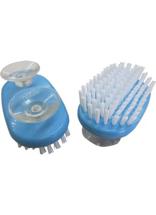 Hand brush on suction cups for one-handed use