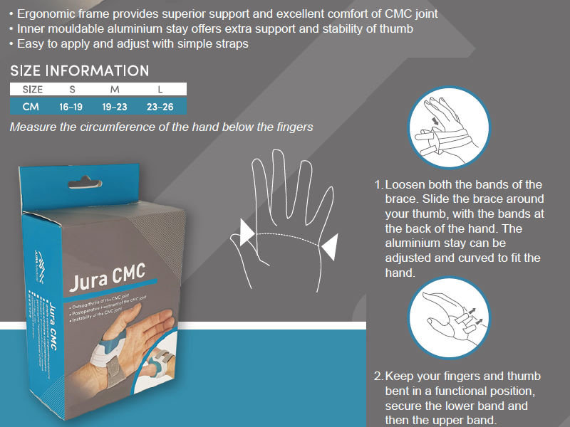 Jura CMC duimbrace – ondersteuning bij duimartrose en instabiliteit