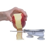 Peeler on suction cups for one-handed use