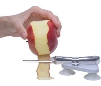 Peeler on suction cups for one-handed use