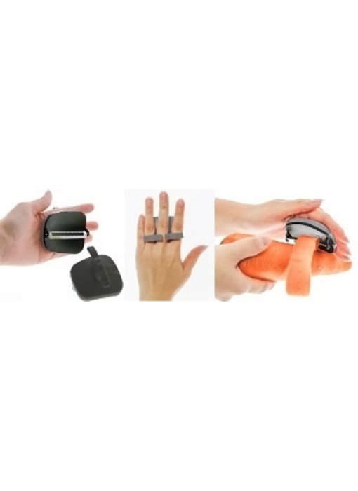 Ergonomic peeler with finger grip