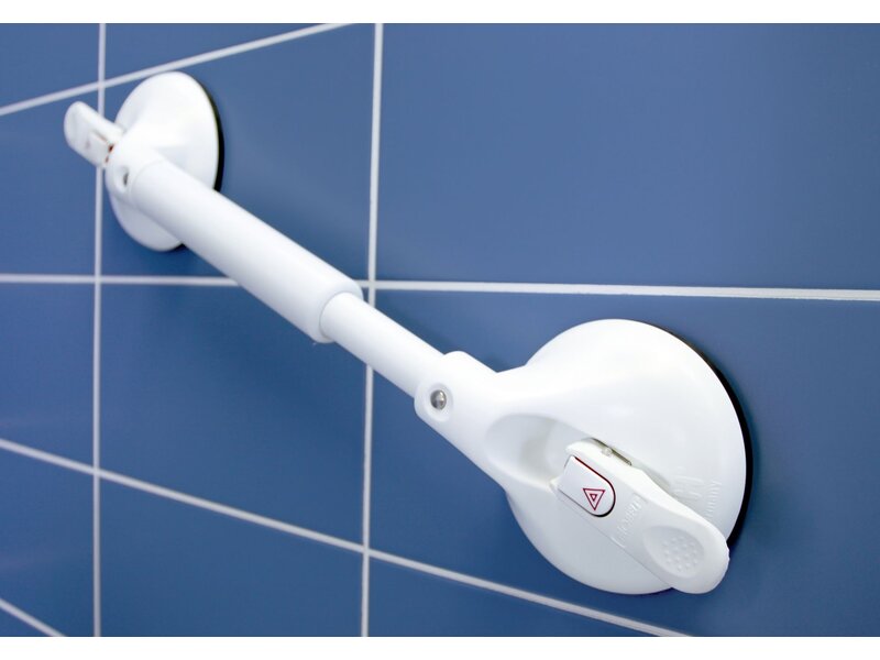 Wall bracket for adjustable suction cup with safety indicator