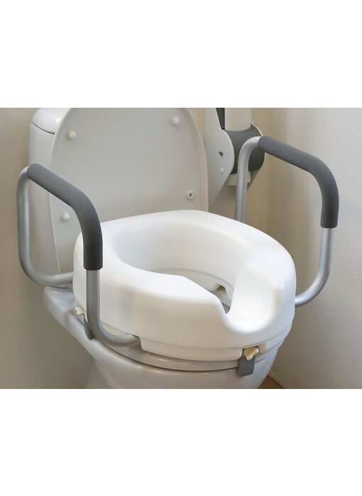 Toilet cushion with handles