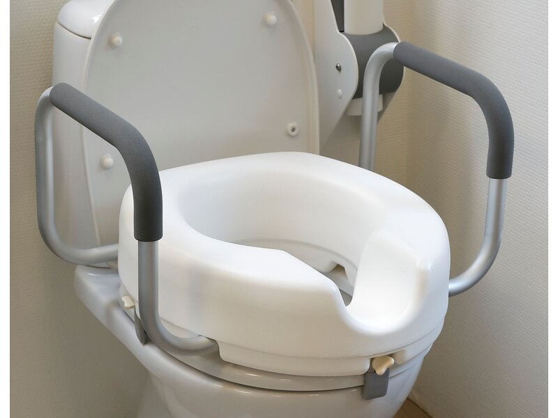 Toilet cushion with handles