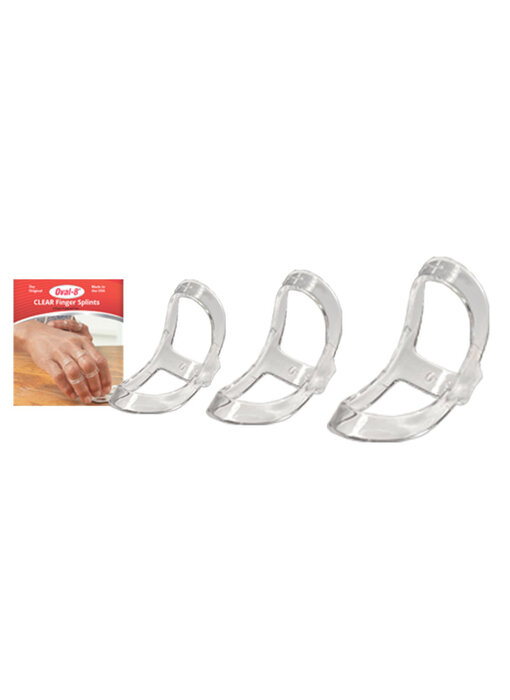 3 Point Products Oval-8 ® Finger Splints - Clear -  Multi-Size 3-pack