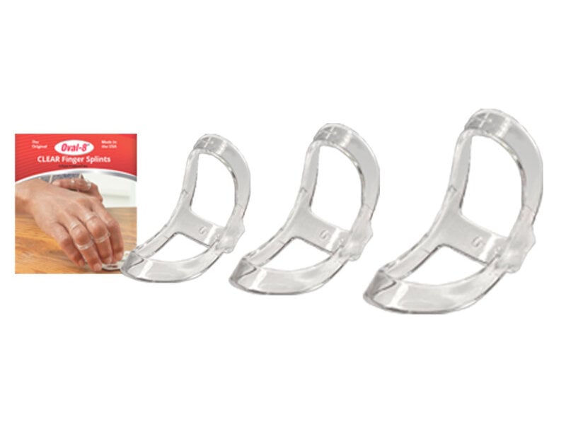 3 Point Products Oval-8 ® Finger Splints - Clear -  Multi-Size 3-pack