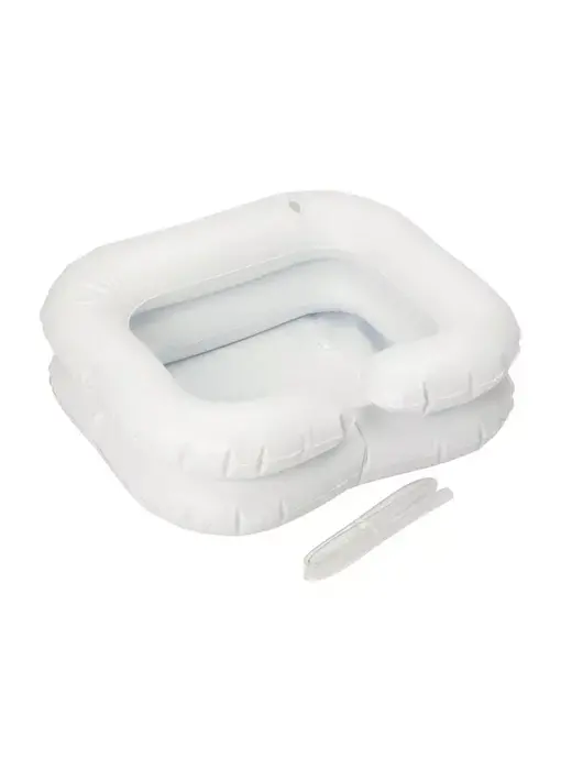 Inflatable hair wash basin for bed