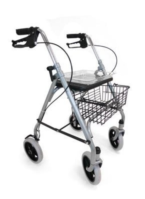 Gigo in aluminum walker with four wheels, foldable