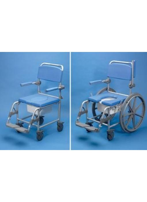 Shower / toilet chair with wheels Deluxe Days, aluminum