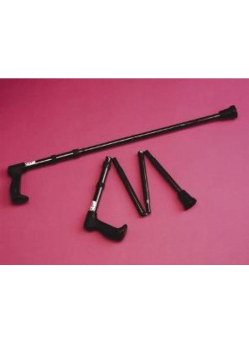 Cane shock absorbing and height adjustable, black