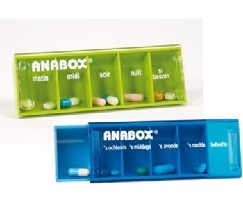Pillendoosje 1 dag 5 vakjes kopen | Anabox medicijndoos