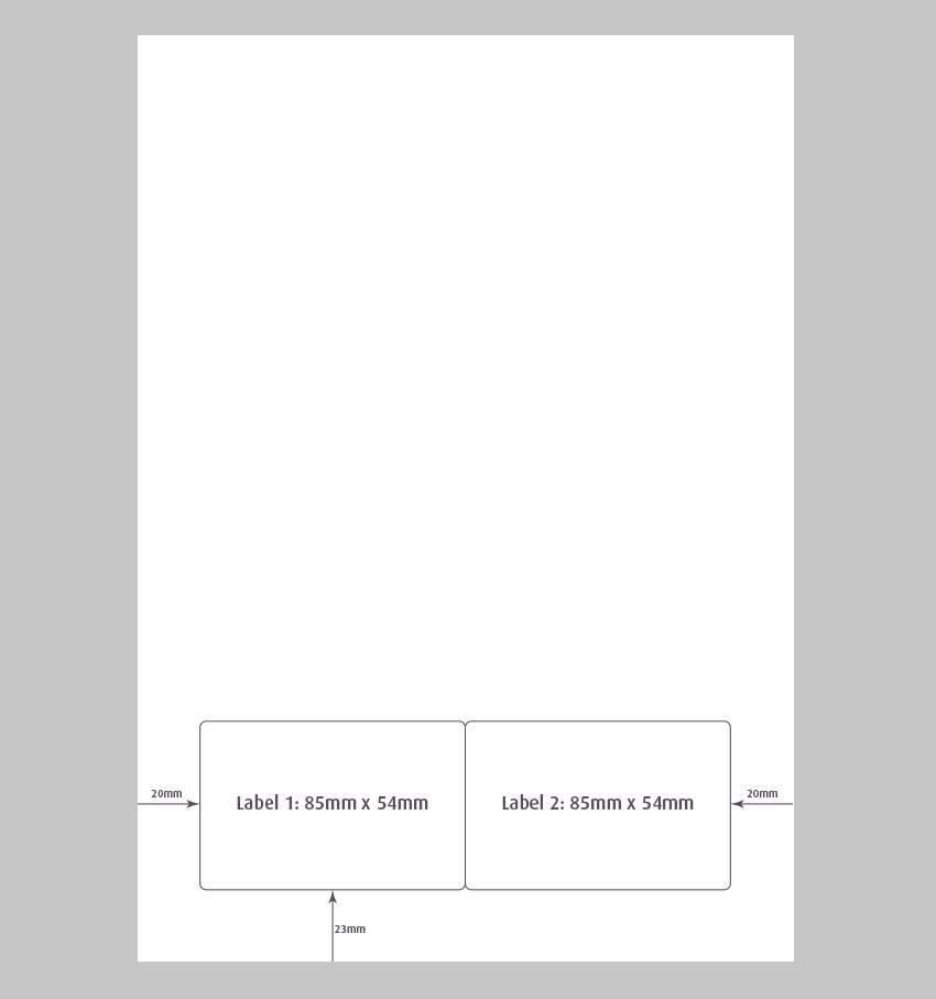 Verzendformulier 2 etiket 85x54mm