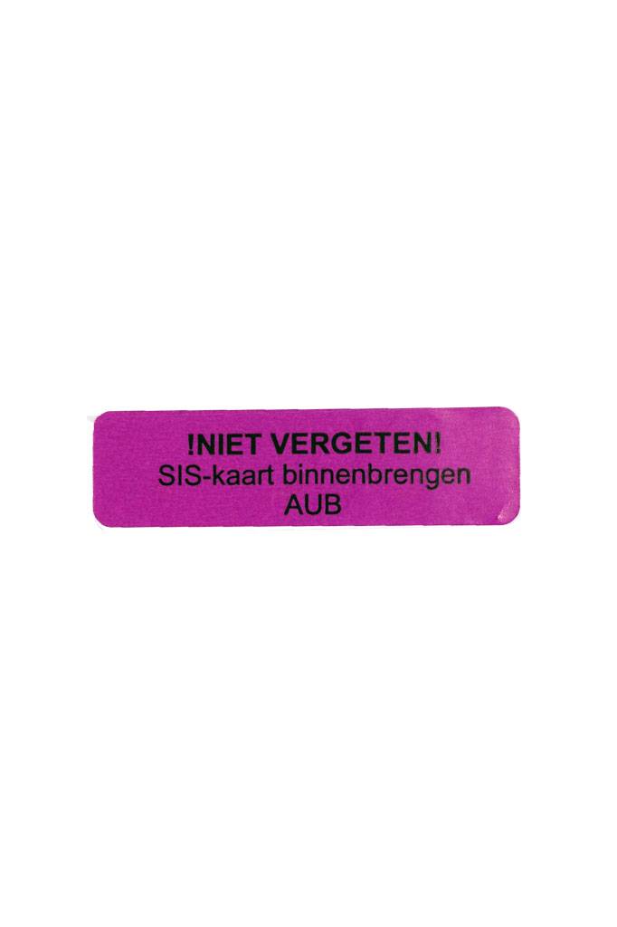 Niet vergeten! SIS kaart binnenbrengen