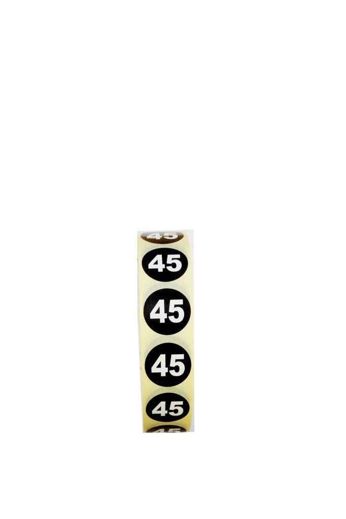 Plaketiket maat 45 v.a. €3,40 p.1.000
