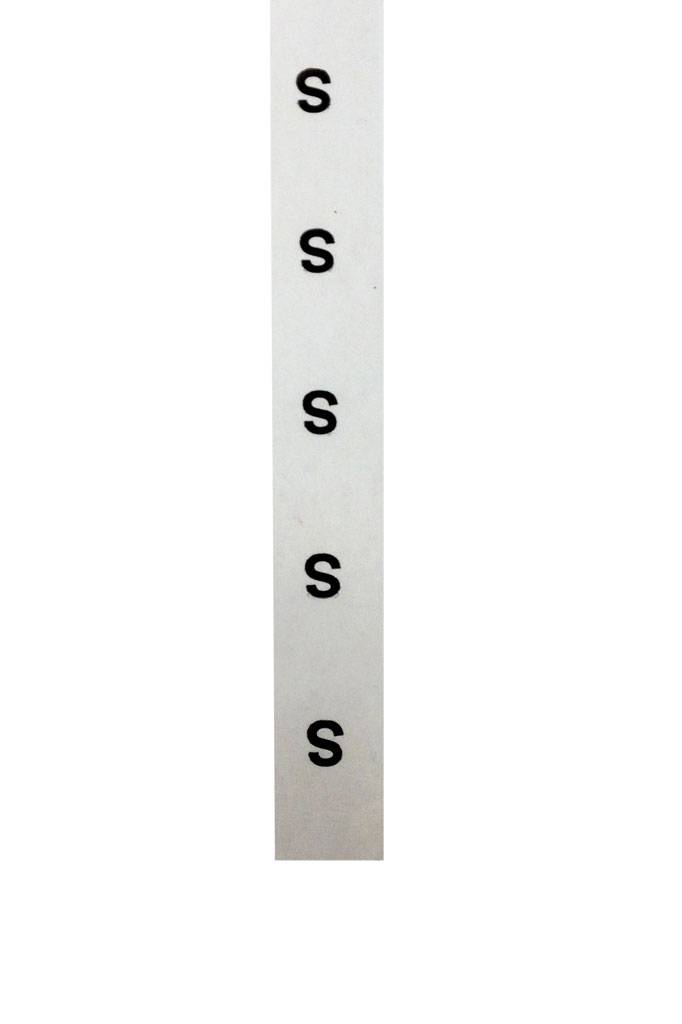 Stapeletiket maataanduiding transpaprant Maat S, foto 2 van 3