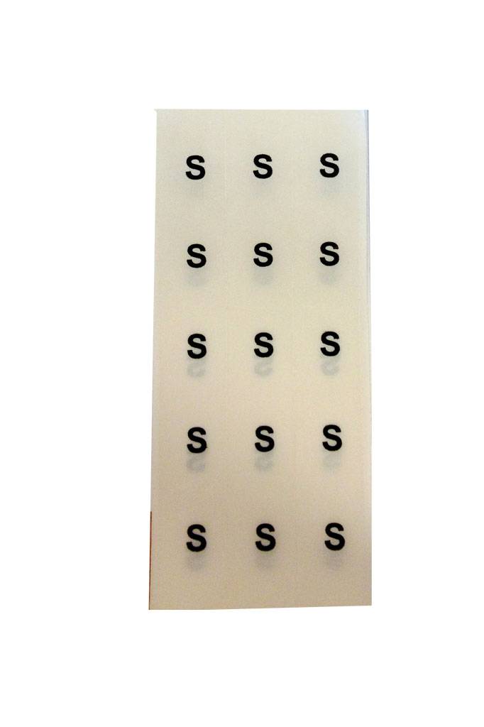 Stapeletiket maataanduiding transpaprant Maat S, foto 3 van 3