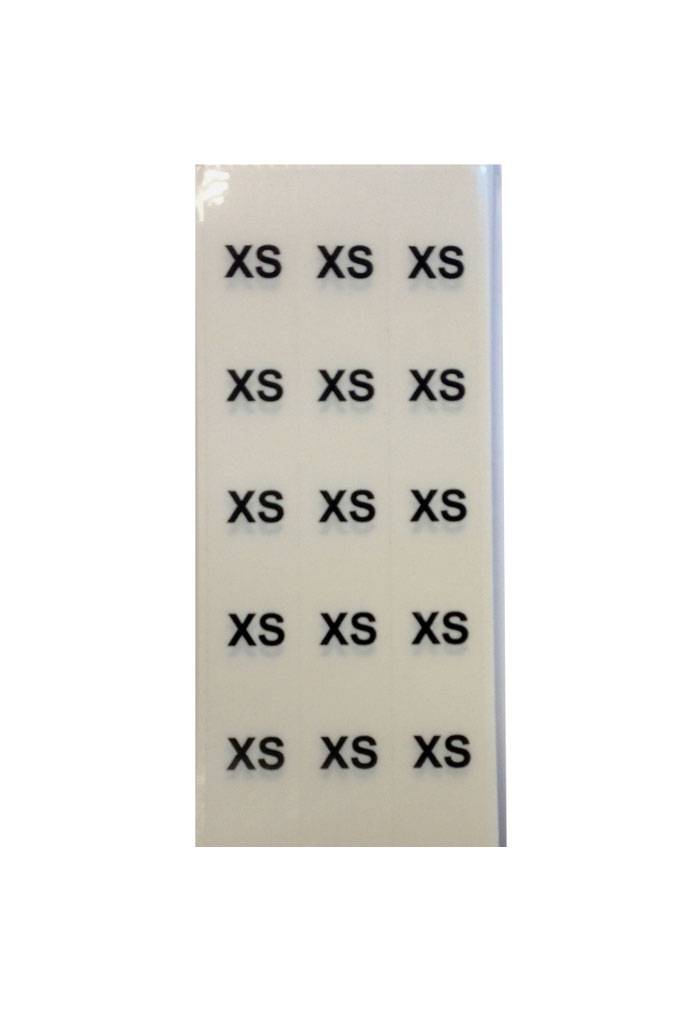 Stapeletiket Maat XS transparant, foto 2 van 3