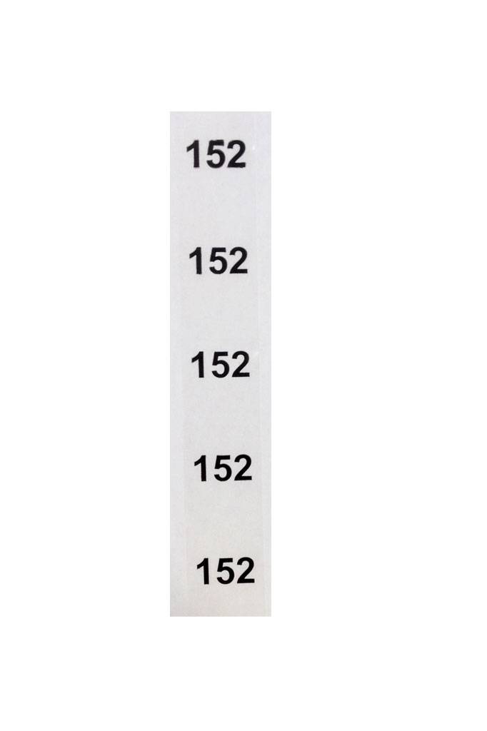 Stapeletiket Maat 152 transparant