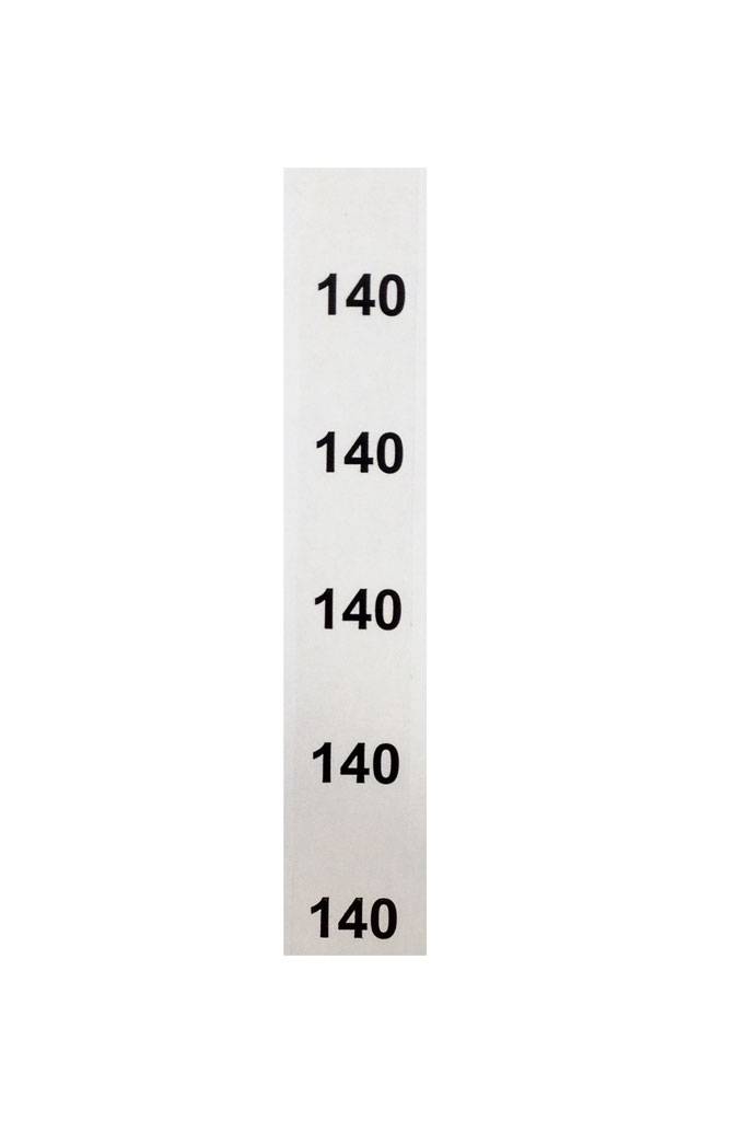 Stapeletiket Maat 140 transparant