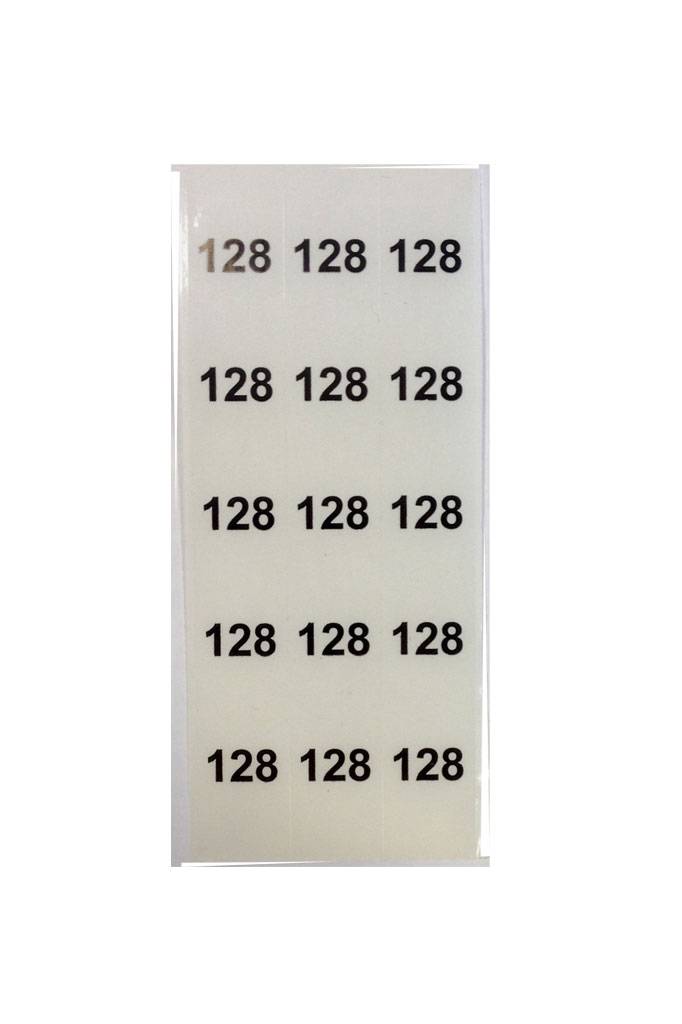 Stapeletiket Maat 128 transparant