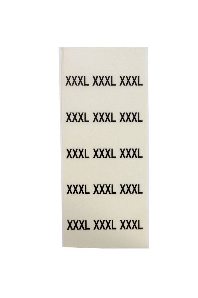Stapeletiket Maat XXXL transparant