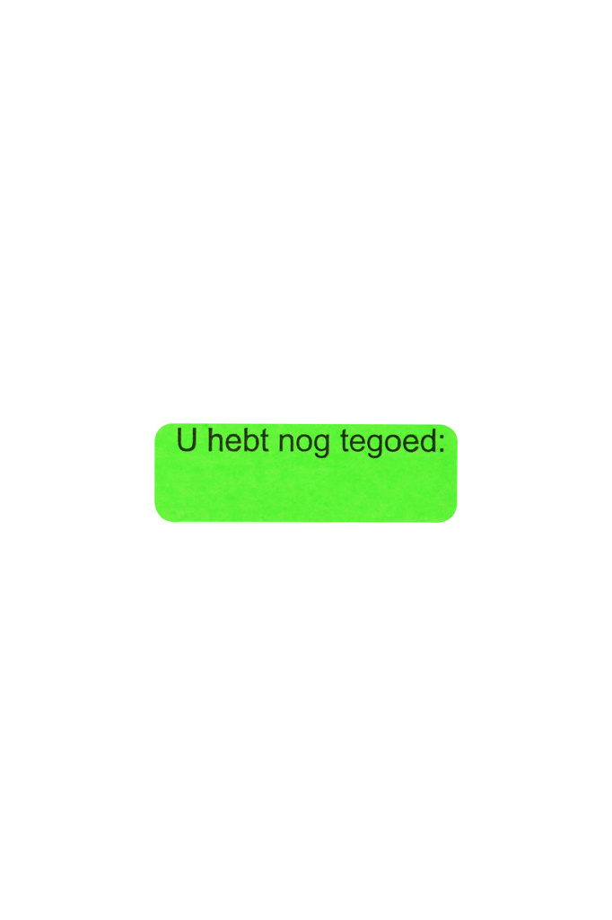 U hebt nog tegoed: