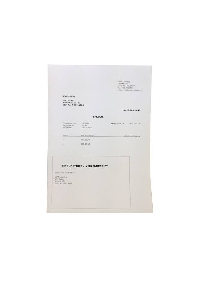 webshop verzendformulier met etiket, foto 3 van 3