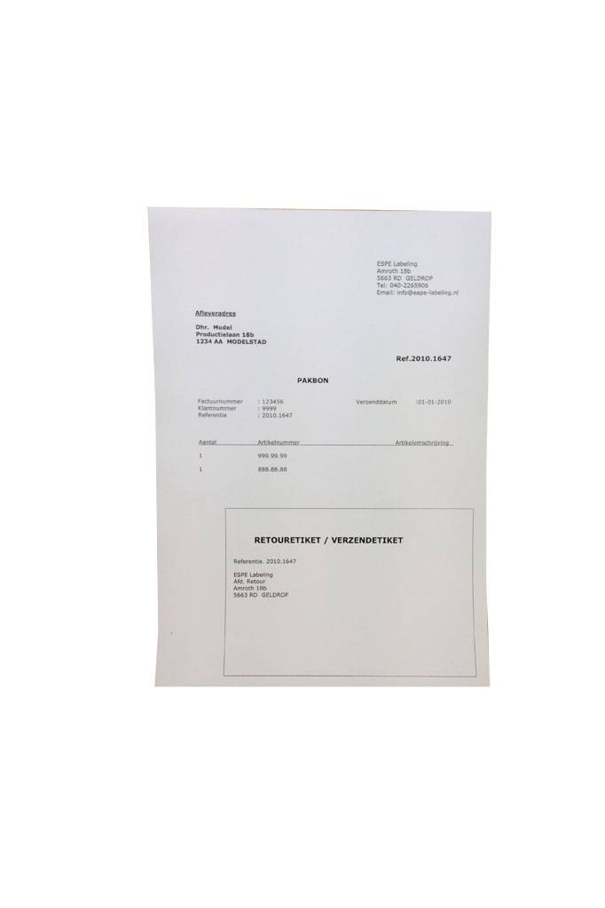 Webshop verzendformulieren 1 etiket 150x100 rechts