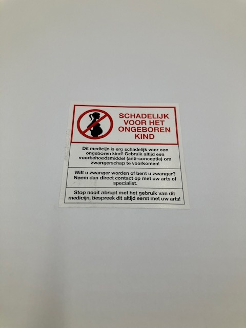 Schadelijk voor ongeboren kind 1.000 p.rol