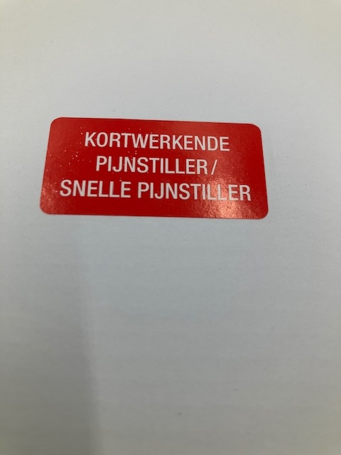 Kortwerkende / snelle pijnstiller 40x20mm 1.000 p.rol