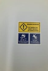 Waarschuwingsetiket 3 icoontjes 1.000 p.rol