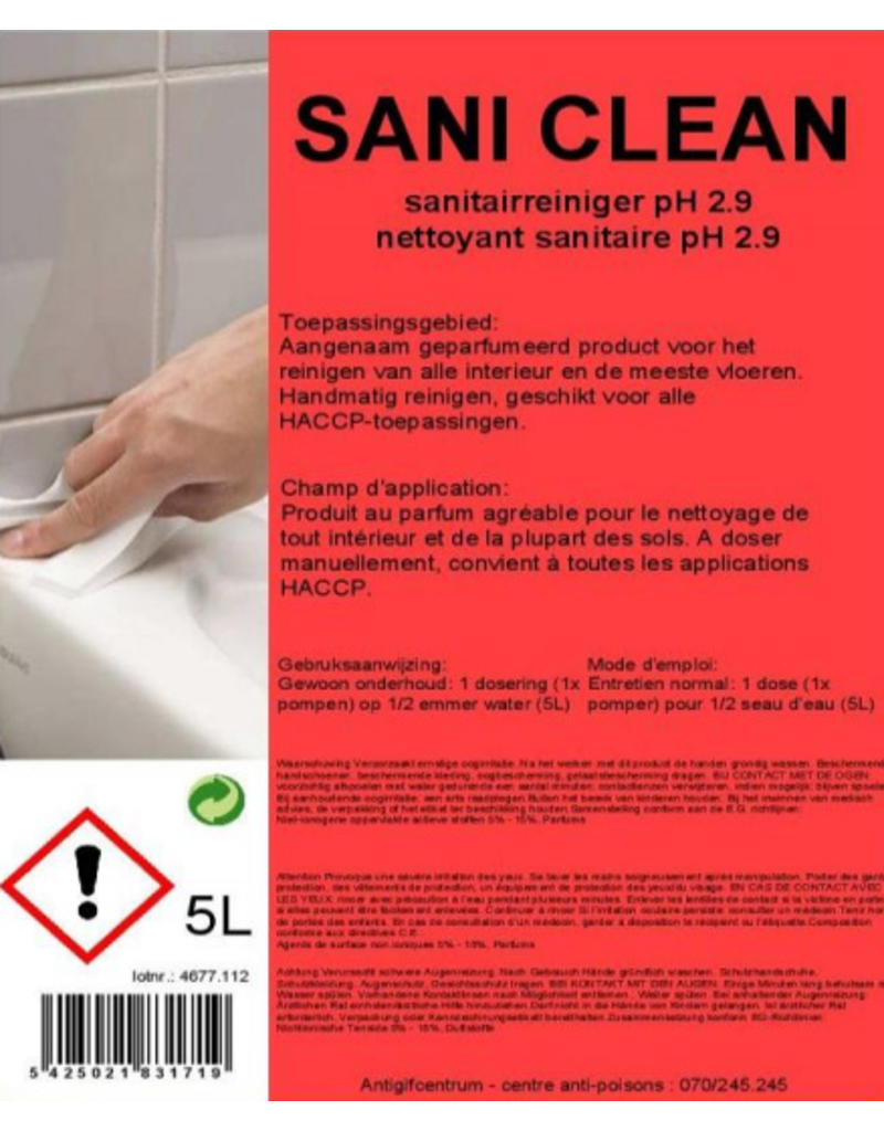 Saniclean nettoyant pour sanitaires 5L