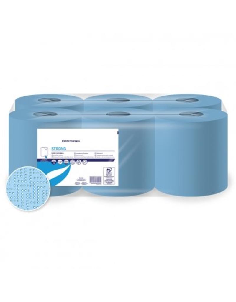 Papier d'essuyage midi Bleu 2pli x 6 rouleaux