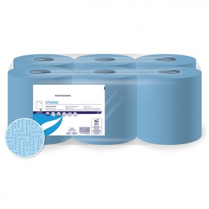 2x poetsdoekrollen, poetsrollen, papierrollen, 2-laags, blauw, 1000 scheurtjes 36 x 38 cm per rol