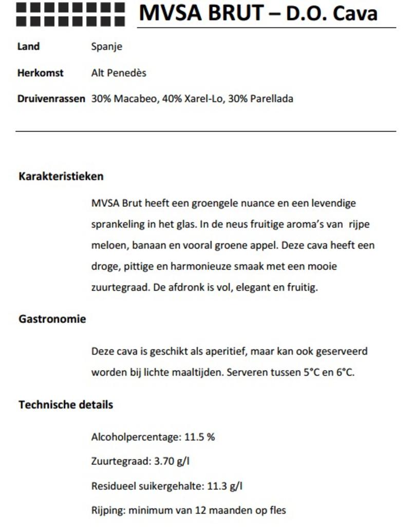MVSA cava 75cl - Doos 6 flessen