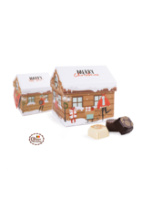 Maison de Noël remplie de pralines au chocolat