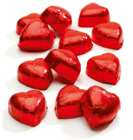 Coeurs en chocolat en feuille rouge 3kg